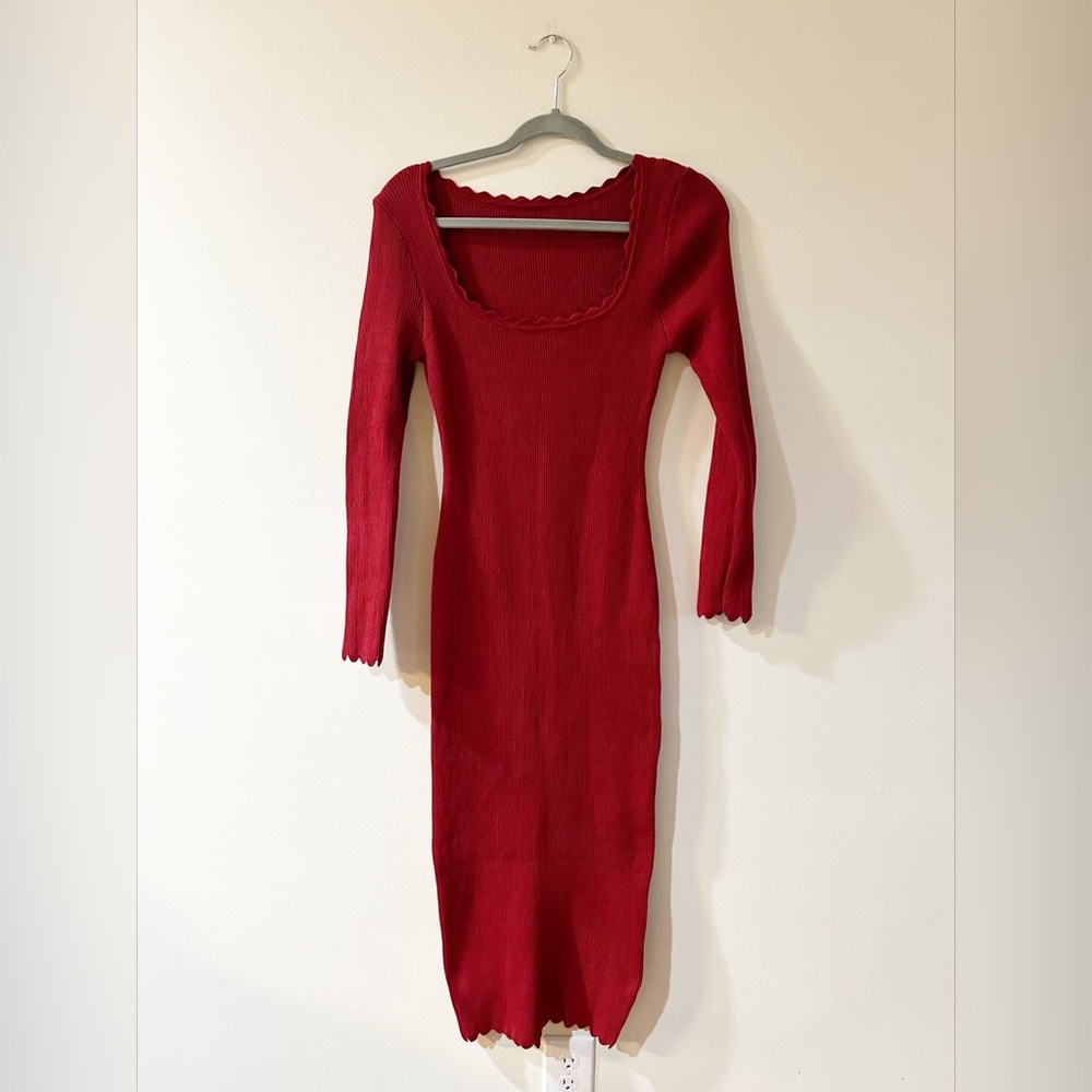 BRAND NEW Red Long-Sleeve Holiday Dress